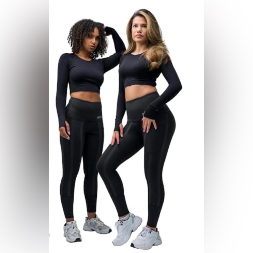 SKINNIFY 8 band resistance band leggings black size large NWOT